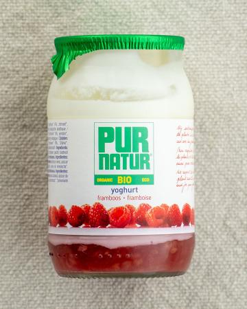 Yoghurt framboos, Pur Natur pr (doos, 8x150g)
